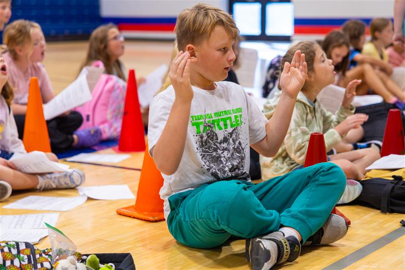 Westwood Elementary students sing